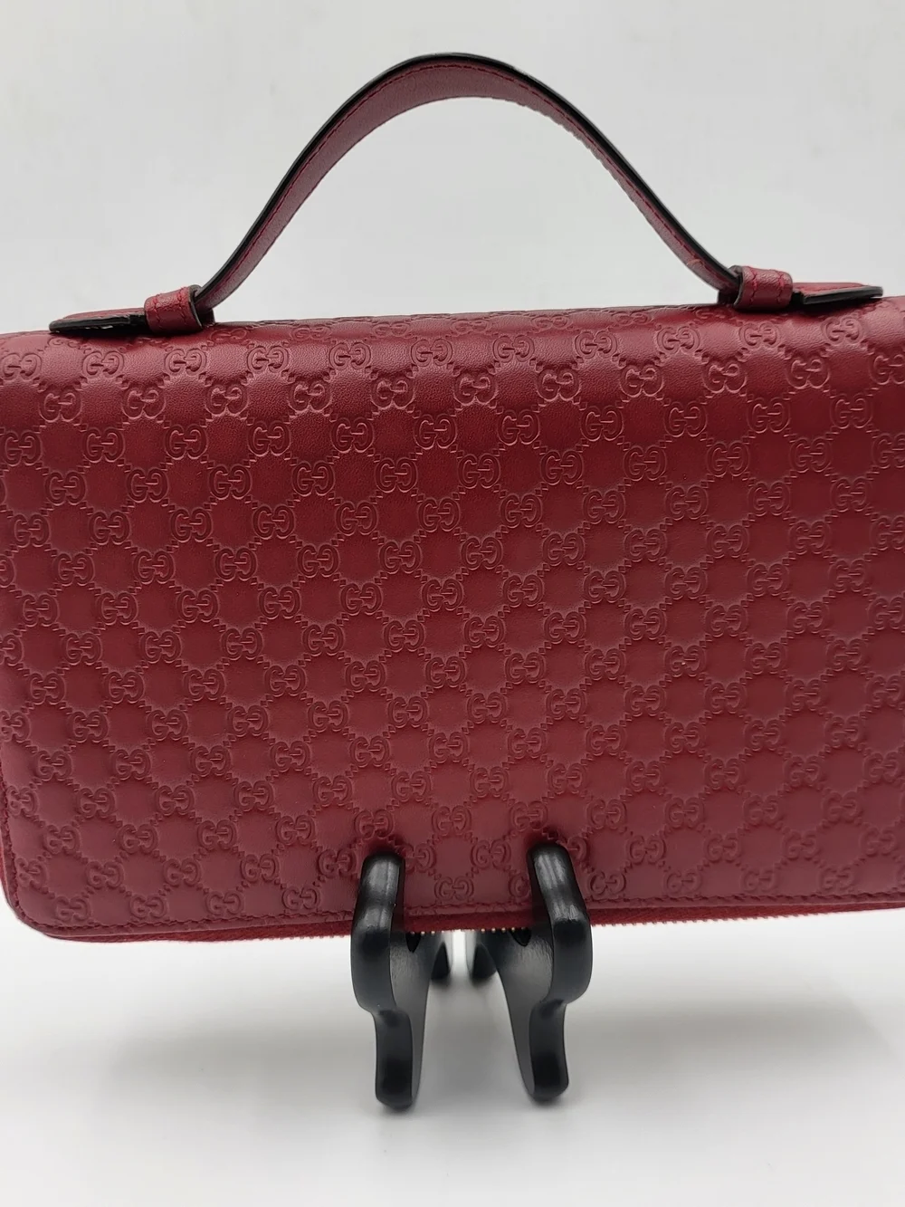 GUCCI Red Micro Guccissima Calfskin Leather Travel Wallet..Authentic...
